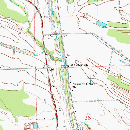 Topographic Map of Saint Peter Church, MS