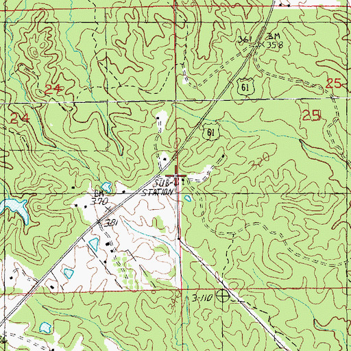 Topographic Map of Saint Peters Church, MS