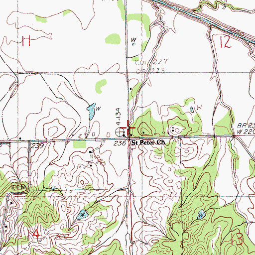 Topographic Map of Saint Peter Church, MS