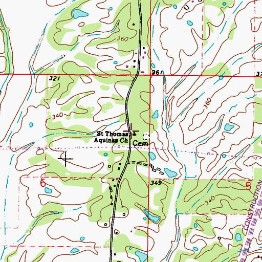 Topographic Map of Saint Thomas Aquinas Church, MS