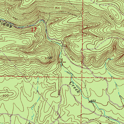 Topographic Map of Wolf Hollow, AR