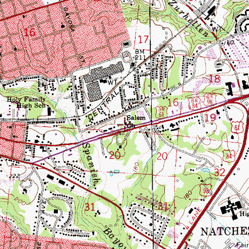 Topographic Map of Salem Church, MS