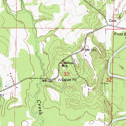 Topographic Map of Salem Church, MS