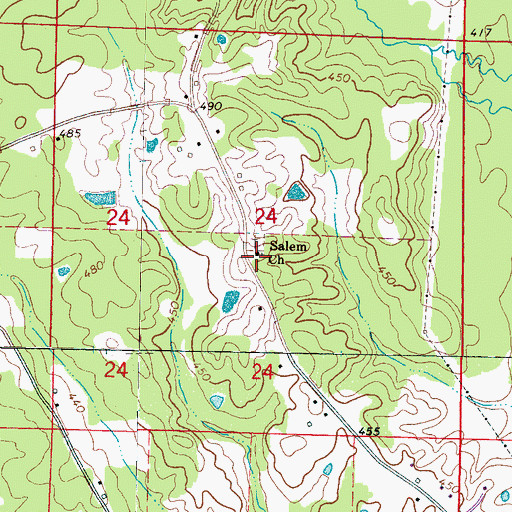 Topographic Map of Salem Church, MS