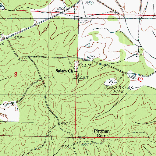 Topographic Map of Salem Church, MS