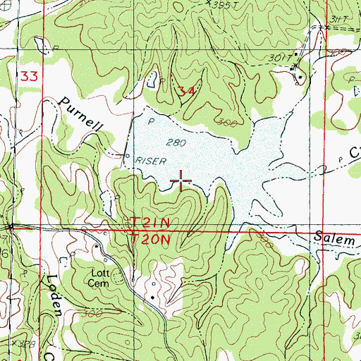 Topographic Map of Salem Creek, MS