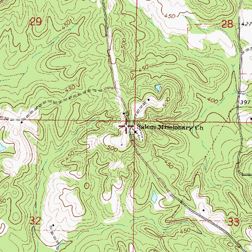 Topographic Map of Salem Missionary Church, MS