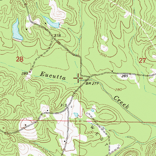 Topographic Map of Sallys Branch, MS
