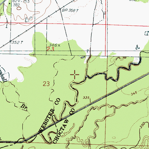 Topographic Map of Salt Creek, MS