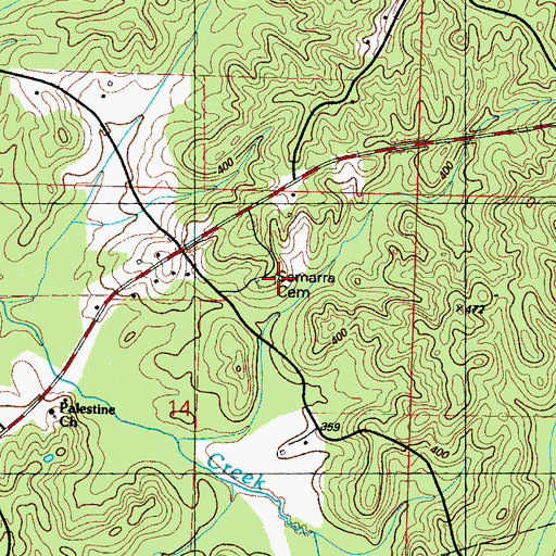 Topographic Map of Samarra Cemetery, MS