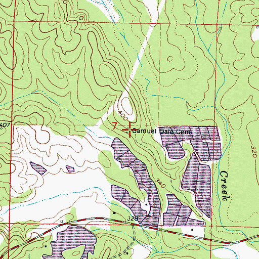 Topographic Map of Samuel Dale Cemetery, MS