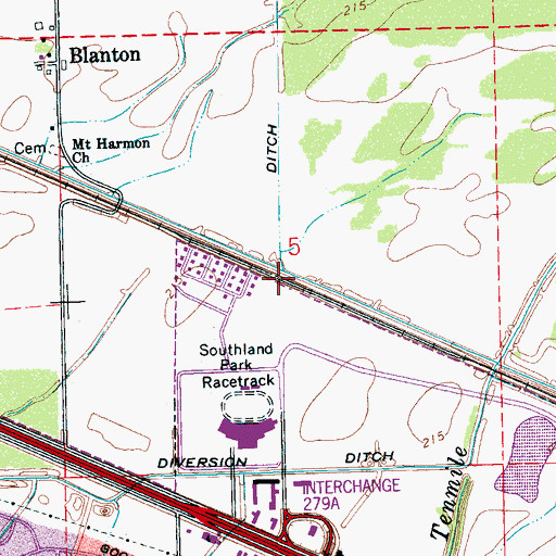 Topographic Map of Almont (historical), AR