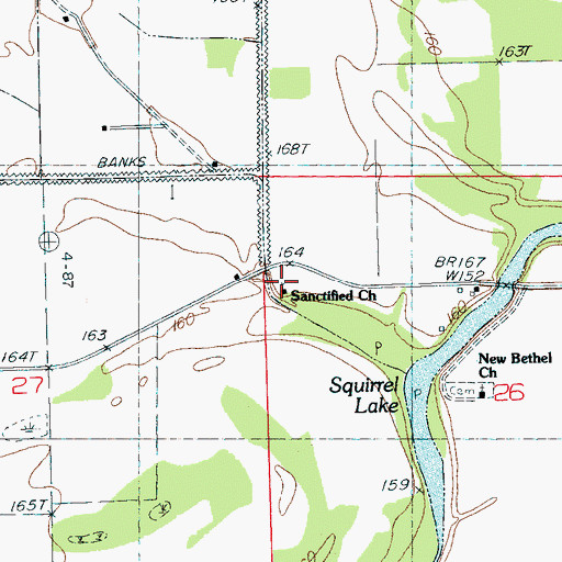 Topographic Map of Sanctified Church, MS