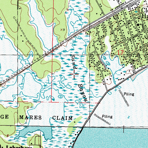 Topographic Map of Sand Bayou, MS