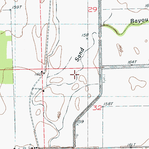 Topographic Map of Sand Bayou, MS