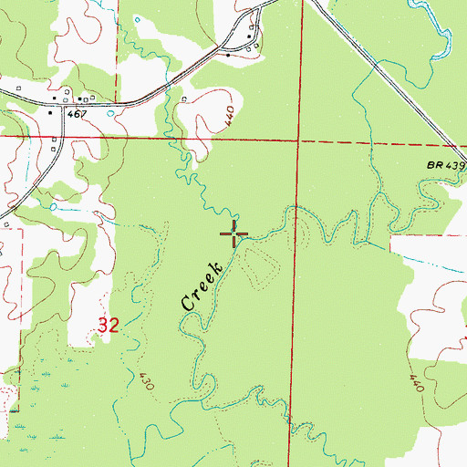 Topographic Map of Sand Creek, MS