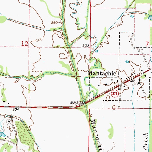 Topographic Map of Sand Creek, MS