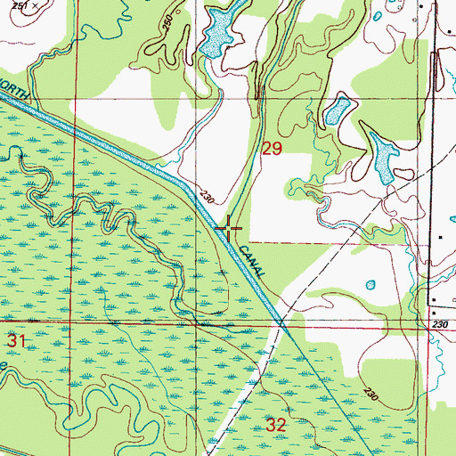 Topographic Map of Sand Creek, MS