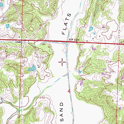 Topographic Map of Sand Flats, MS