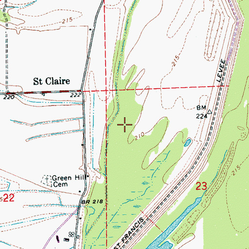 Topographic Map of Barton Lake (historical), AR