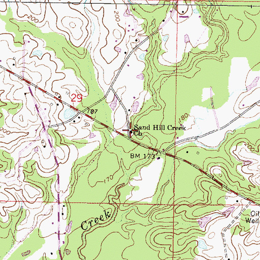 Topographic Map of Sand Hill Creek Church, MS