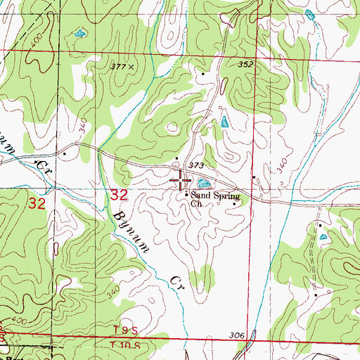 Topographic Map of Sand Spring Church, MS
