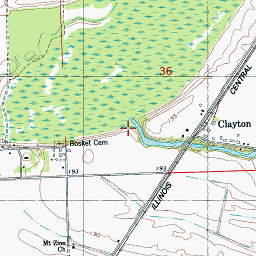 Topographic Map of Sanders Church, MS
