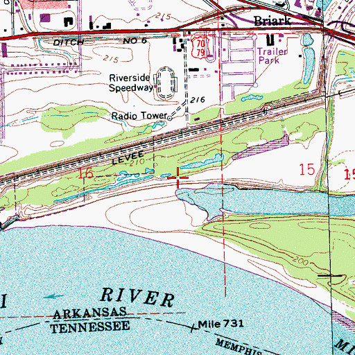 Topographic Map of Bauxippi (historical), AR