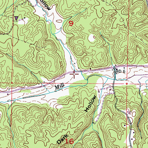 Topographic Map of Sanders Hollow, MS