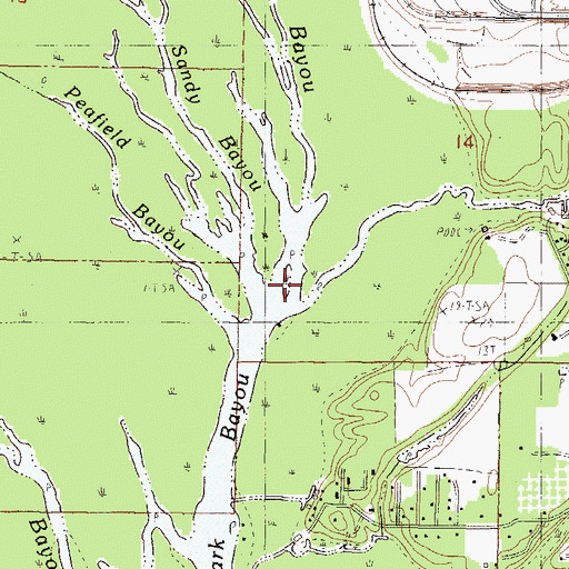 Topographic Map of Sandy Bayou, MS
