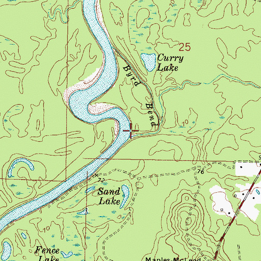 Topographic Map of Sandy Creek, MS