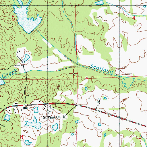 Topographic Map of Sandy Creek, MS