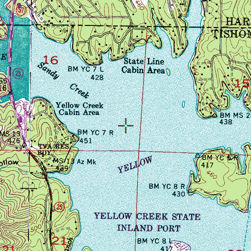 Topographic Map of Sandy Creek, MS
