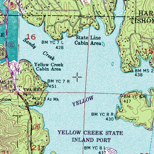 Topographic Map of Sandy Creek, MS