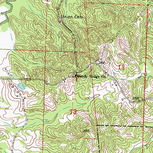 Topographic Map of Sandy Ridge Church, MS
