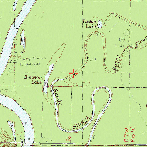 Topographic Map of Sandy Slough, MS