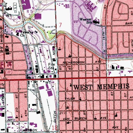 Topographic Map of Bethel African Methodist Episcopal Church, AR