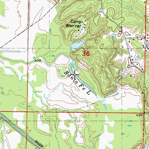 Topographic Map of Santa Fe Lake, MS