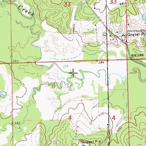 Topographic Map of Sassers Mill Creek, MS