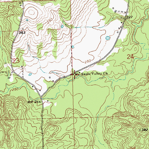 Topographic Map of Sauls Valley Church, MS