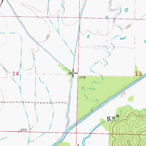 Topographic Map of Savannah Creek, MS