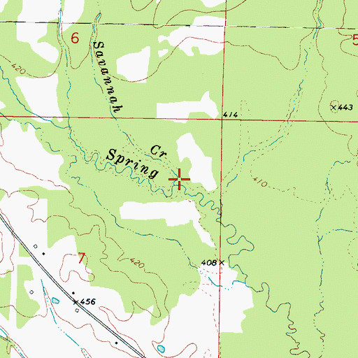 Topographic Map of Savannah Creek, MS