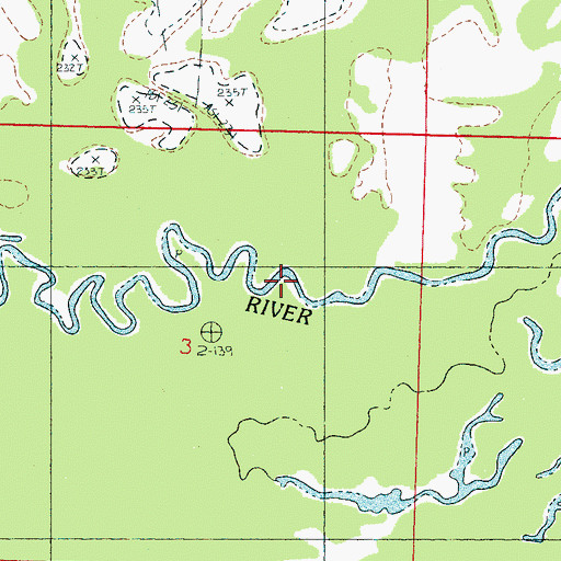 Topographic Map of Savannah Creek, MS
