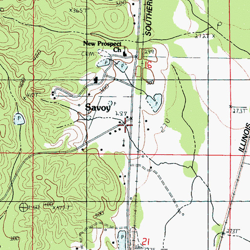 Topographic Map of Savoy, MS