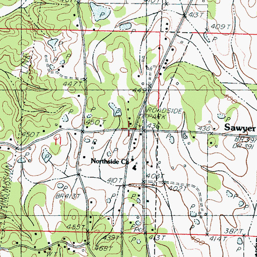 Topographic Map of Sawyer, MS