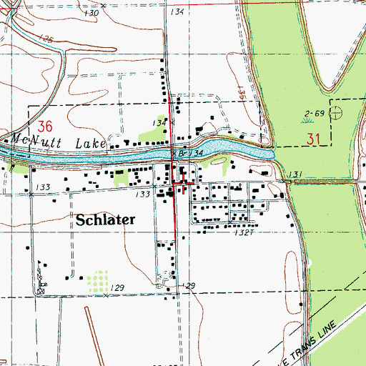 Topographic Map of Schlater, MS