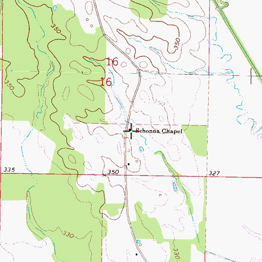Topographic Map of Schonna Chapel, MS
