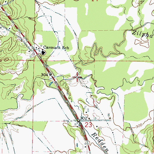 Topographic Map of Scoobachita Creek, MS