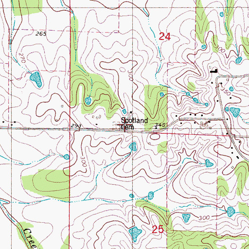 Topographic Map of Scotland Cemetery, MS