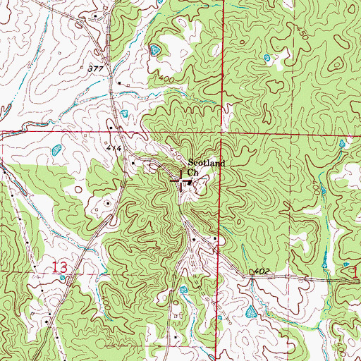 Topographic Map of Scotland Church, MS